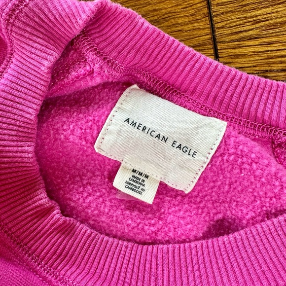 AE Oversized Crew Neck Hot Pink Sweatshirt - Picture 2 of 4
